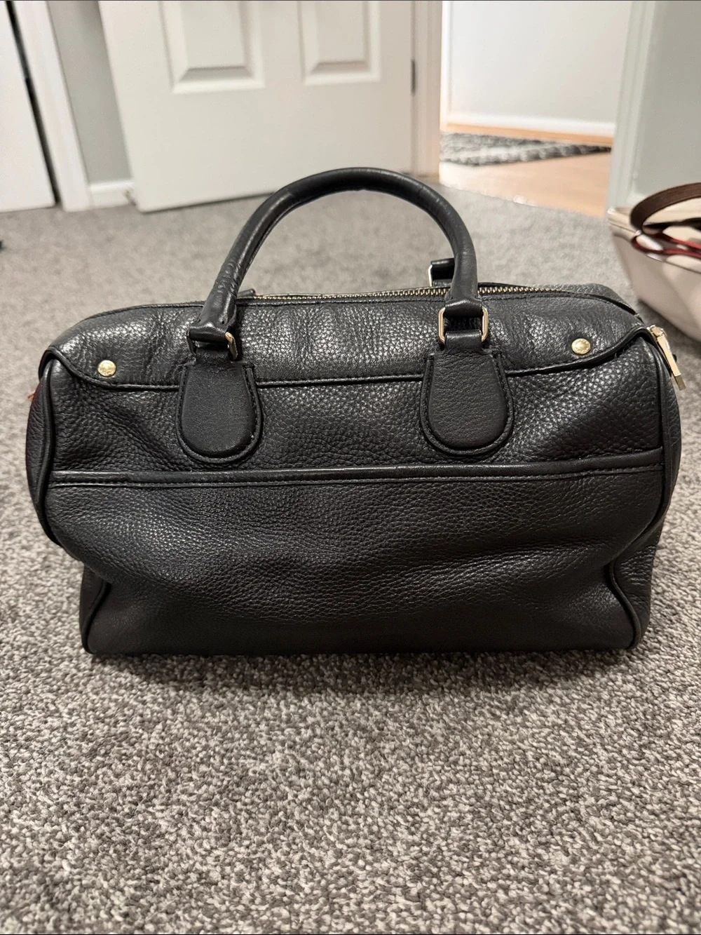Coach Black Pebbled Leather Satchel with Gold Hardware